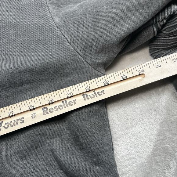 True Religion Moto Hoodie Mens Size Medium Gray Full Zip Jacket Embroidered - Picture 8 of 8